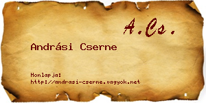 Andrási Cserne névjegykártya